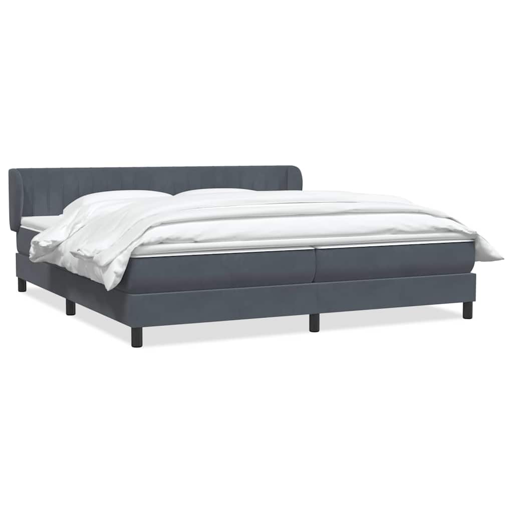 Boxspringbed met matrassen 180x220 cm fluweel donkergrijs