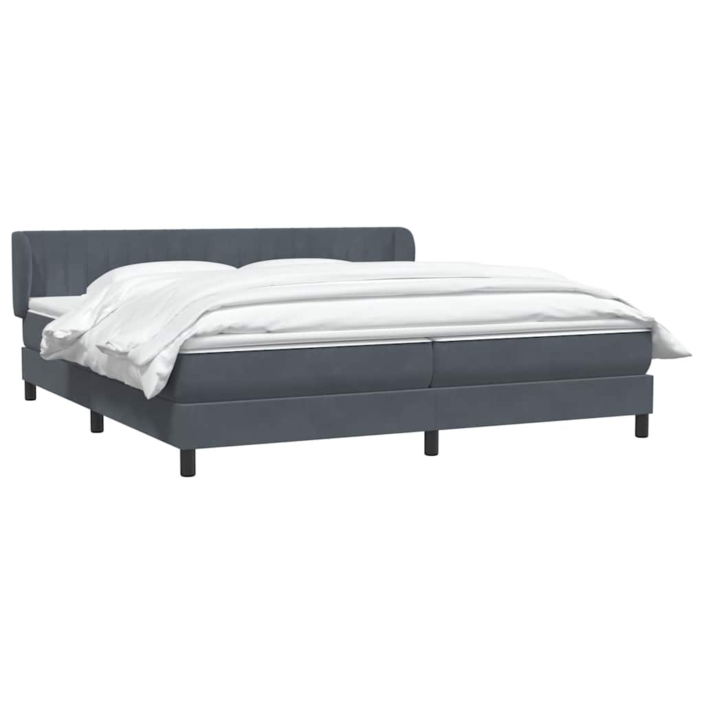 Boxspringbed met matrassen 180x220 cm fluweel donkergrijs