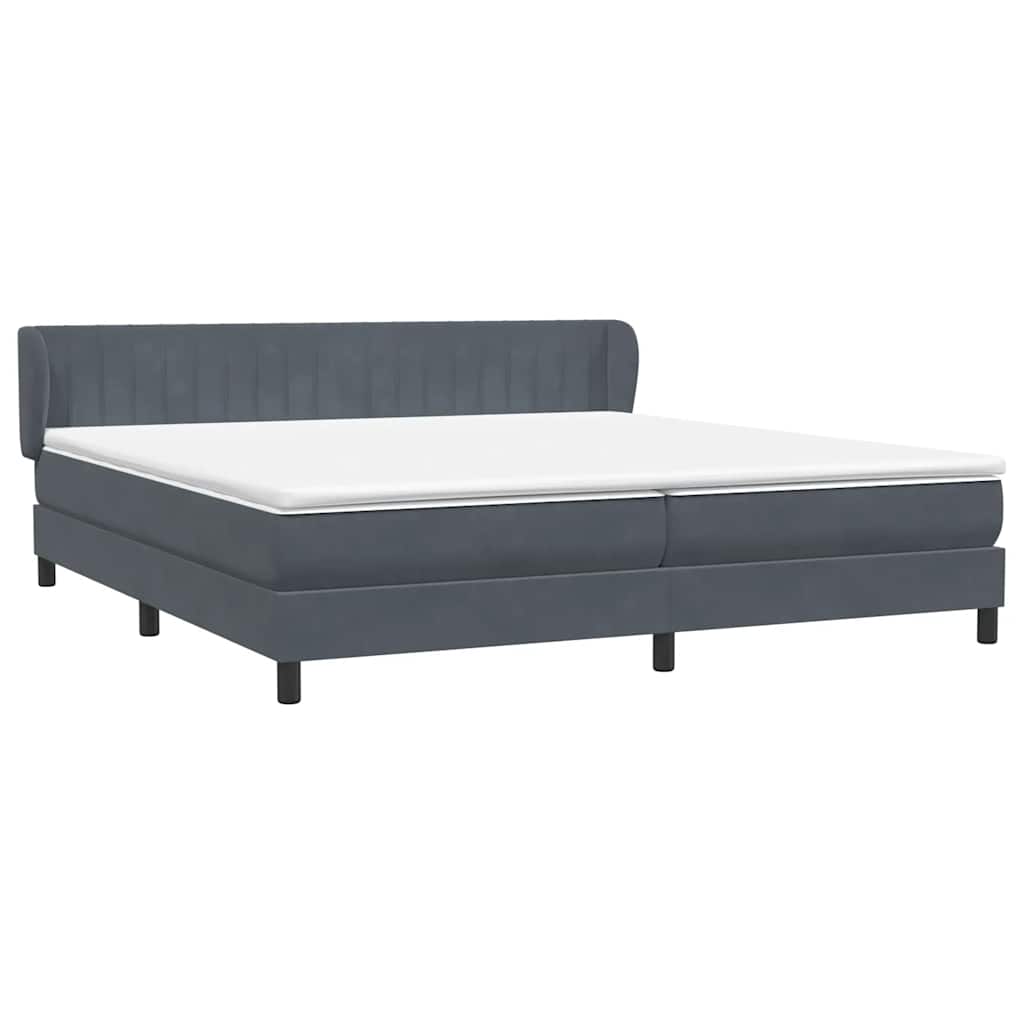 Boxspringbed met matrassen 180x220 cm fluweel donkergrijs