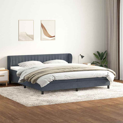 Boxspringbed met matrassen 180x220 cm fluweel donkergrijs