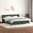 Box spring bed with mattresses 180x220 cm velvet dark green