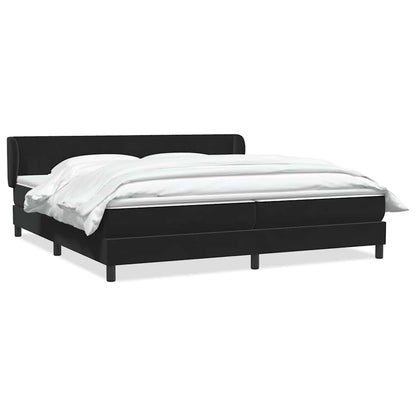 Boxspringbed met matrassen 200x220 cm fluweel zwart