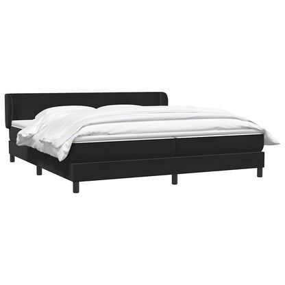 Boxspringbed met matrassen 200x220 cm fluweel zwart