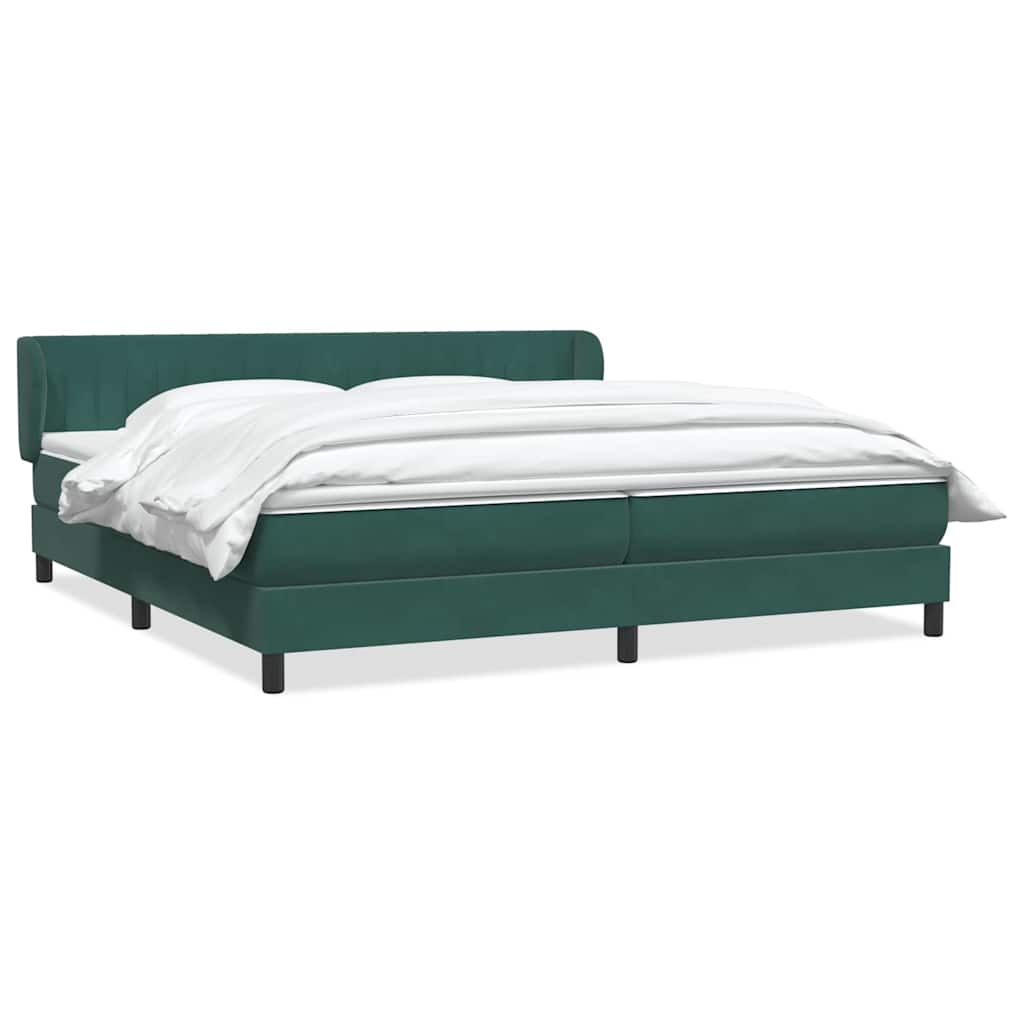 Boxspringbed Met Matrassen Fluweel 200 x 220 cm Donkergroen