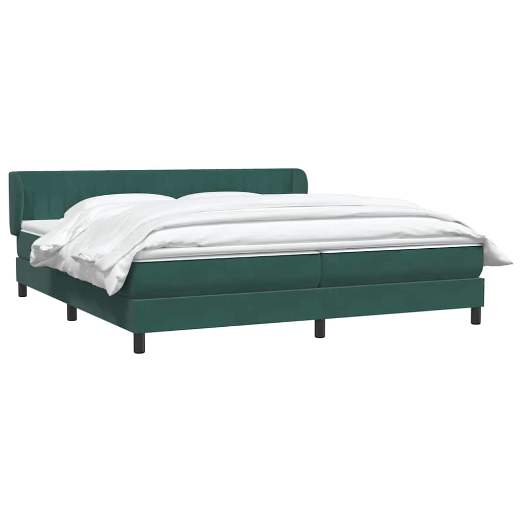 Boxspringbed Met Matrassen Fluweel 200 x 220 cm Donkergroen