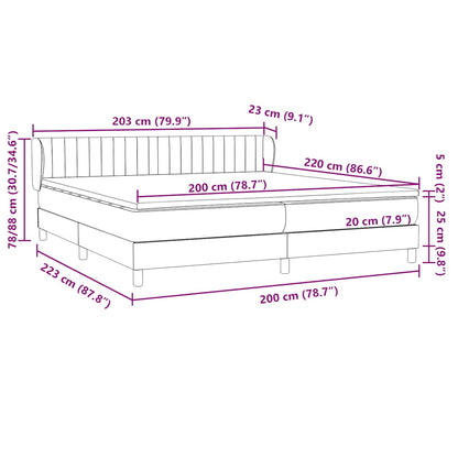 Boxspringbed Met Matrassen Fluweel 200 x 220 cm Donkergroen