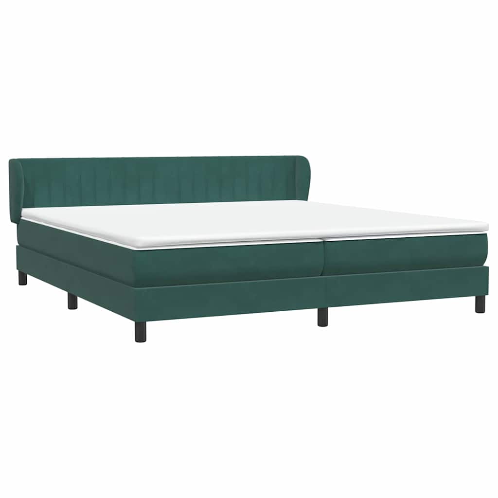 Boxspringbed Met Matrassen Fluweel 200 x 220 cm Donkergroen