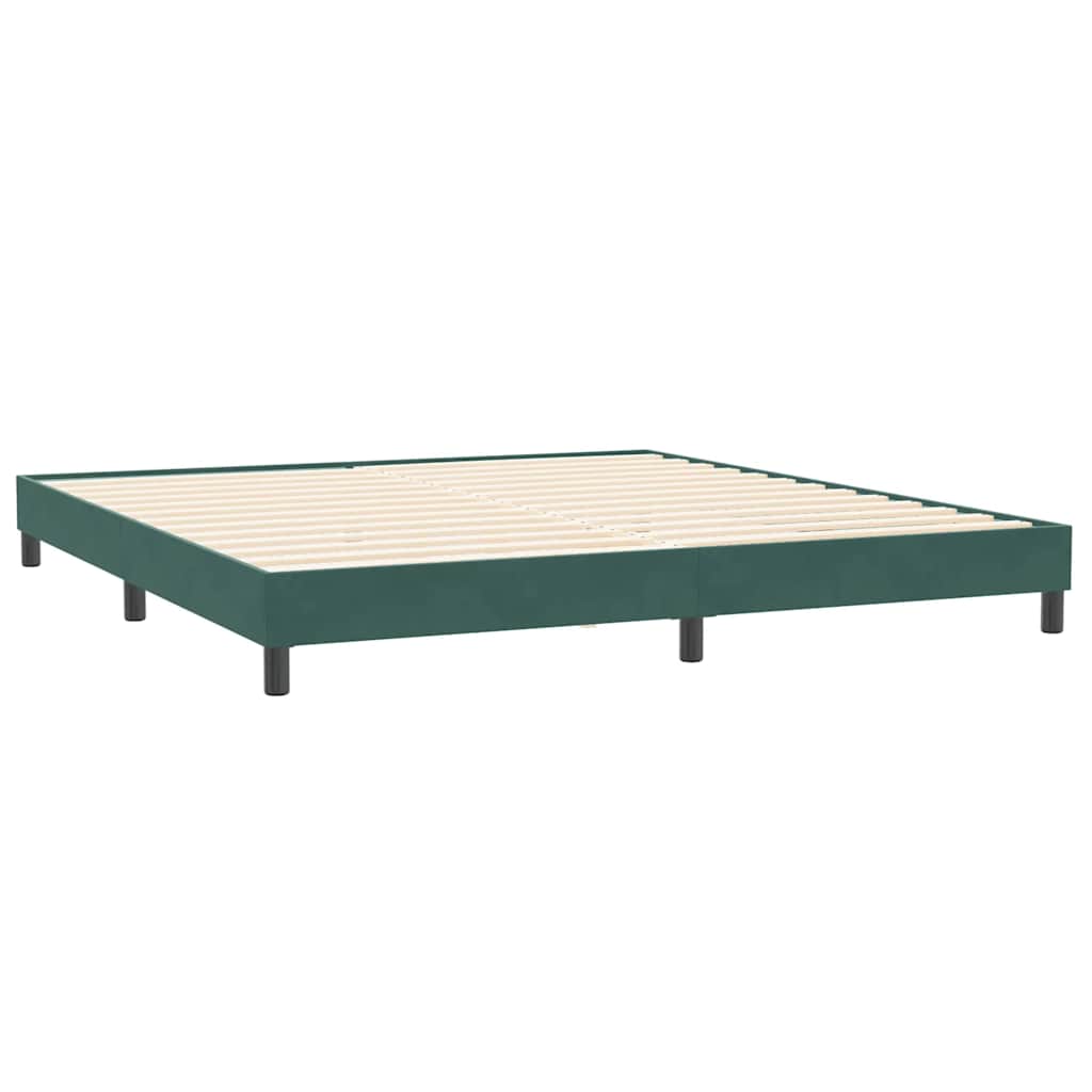 Boxspringbed Met Matrassen Fluweel 200 x 220 cm Donkergroen