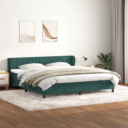 Boxspringbed Met Matrassen Fluweel 200 x 220 cm Donkergroen