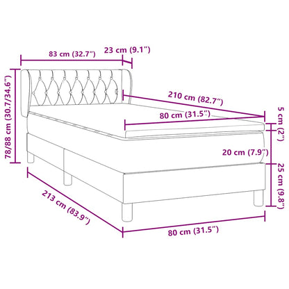 Boxspring met matras fluweel donkerblauw 80x210 cm