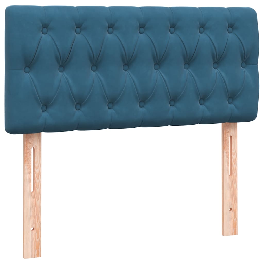 Boxspring met matras fluweel donkerblauw 80x210 cm