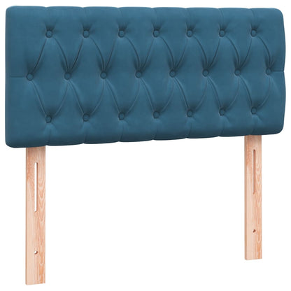 Boxspring met matras fluweel donkerblauw 80x210 cm