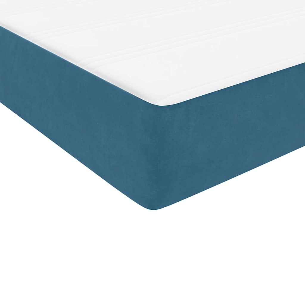 Boxspring met matras fluweel donkerblauw 80x210 cm