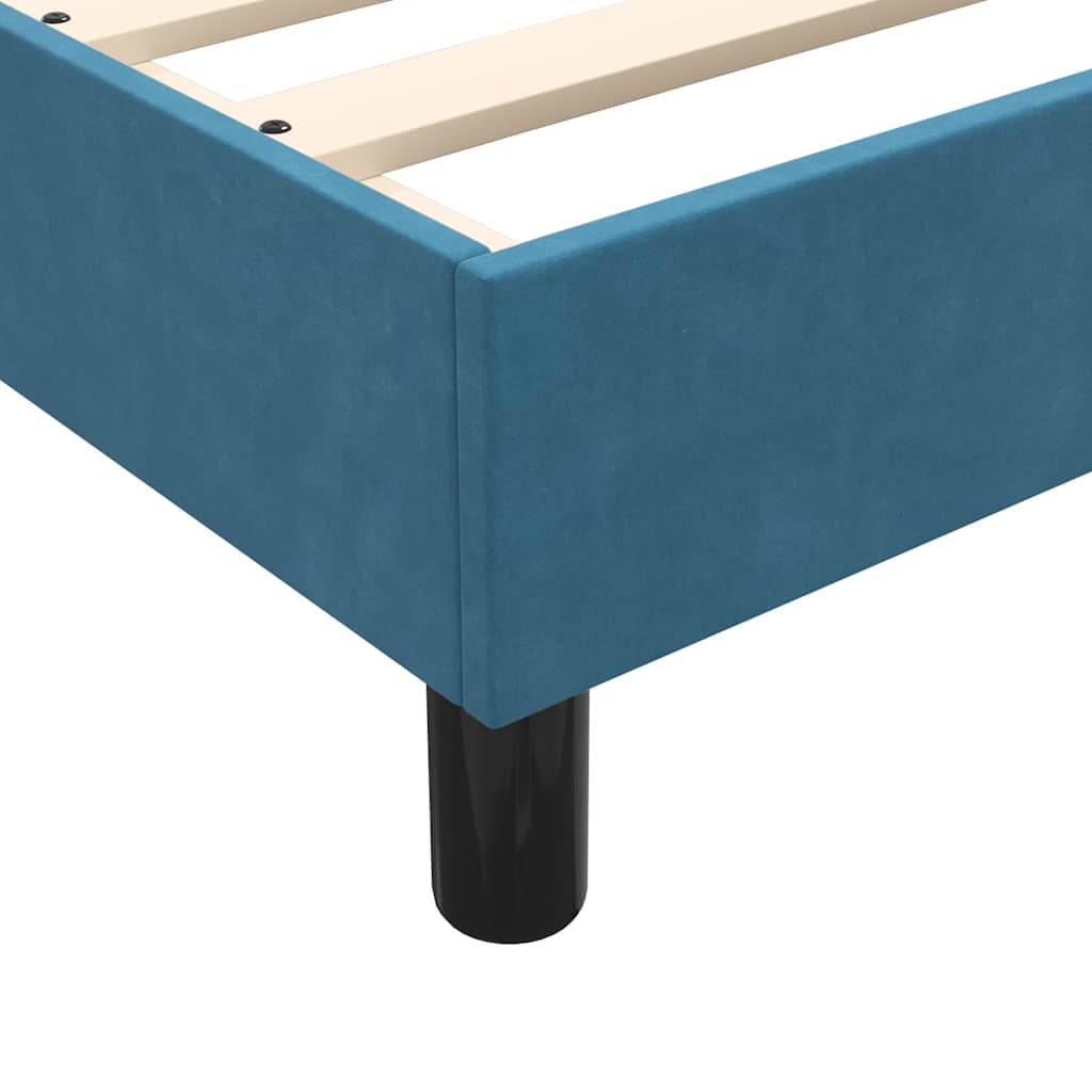 Boxspring met matras fluweel donkerblauw 80x210 cm