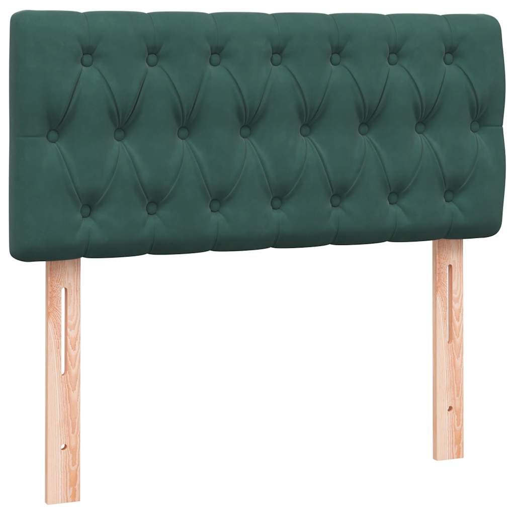 Boxspring met matras fluweel donkergroen 90x210 cm