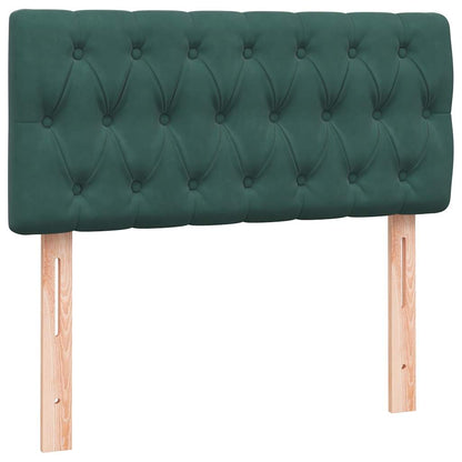 Boxspring met matras fluweel donkergroen 90x210 cm