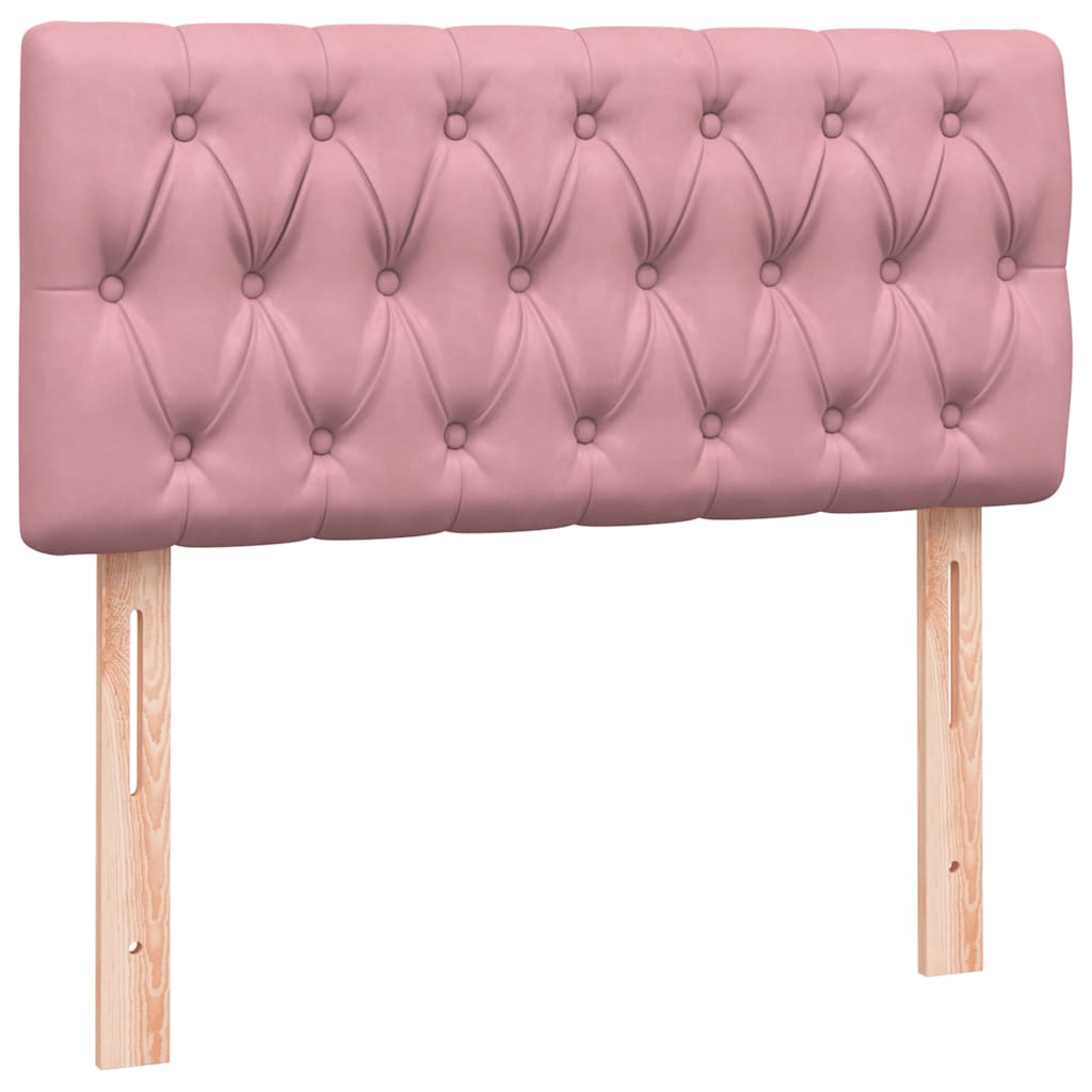 Boxspring met matras fluweel roze 90x210 cm