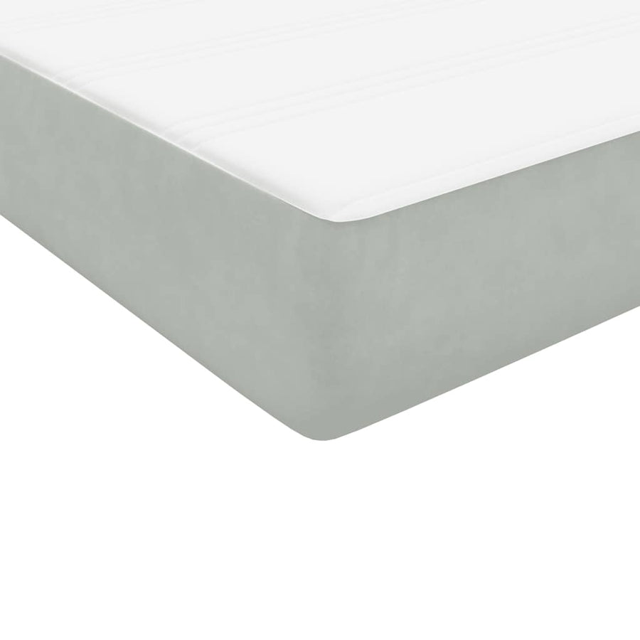 Boxspring met matras fluweel lichtgrijs 160x210 cm