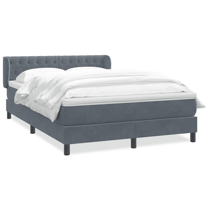 Boxspring met matras fluweel donkergrijs 160x210 cm