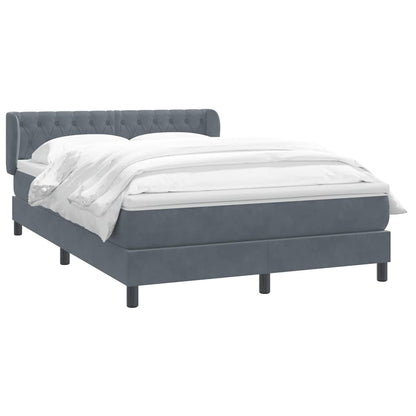 Boxspring met matras fluweel donkergrijs 160x210 cm