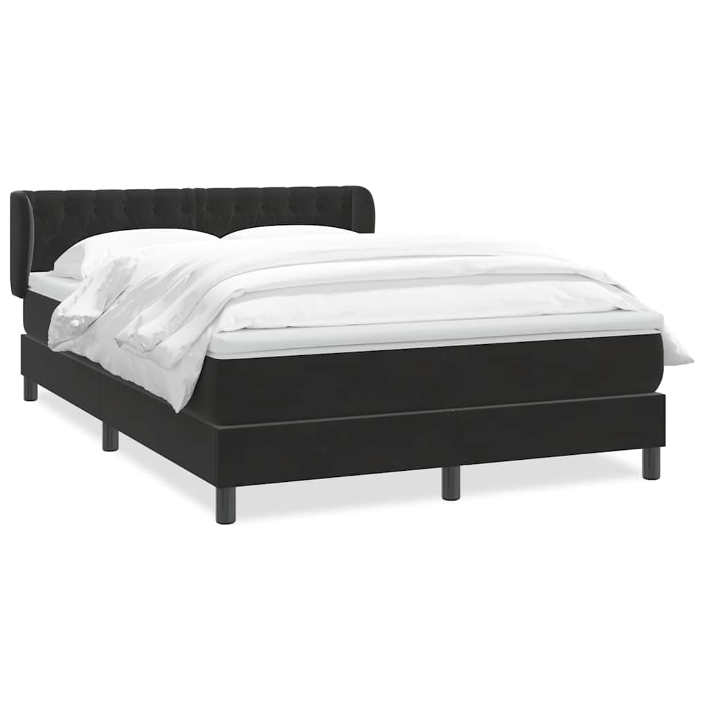 Boxspring met matras fluweel zwart 160x210 cm