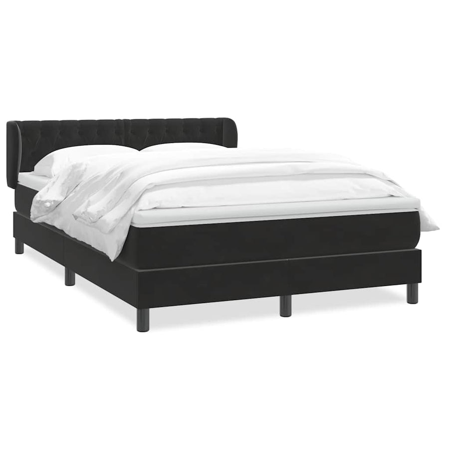 Boxspring met matras fluweel zwart 160x210 cm