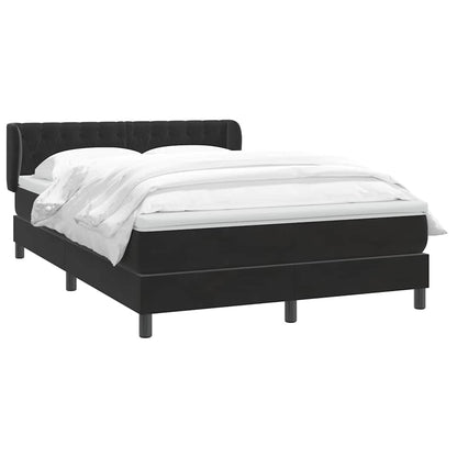 Boxspring met matras fluweel zwart 160x210 cm