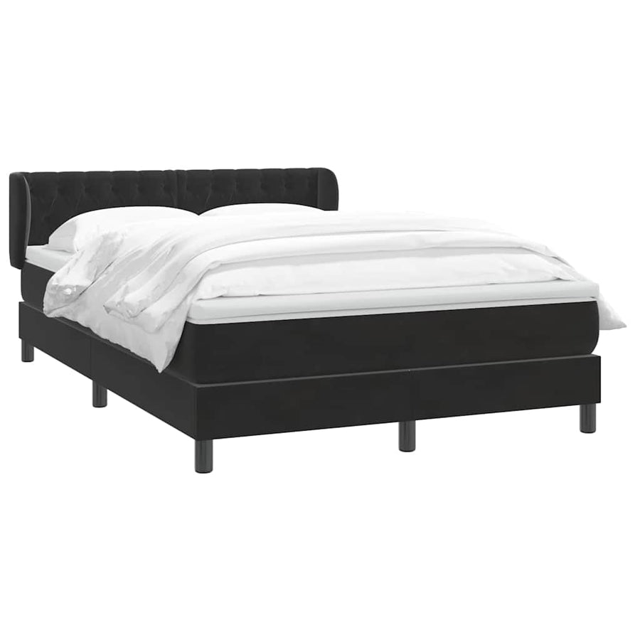 Boxspring met matras fluweel zwart 160x210 cm
