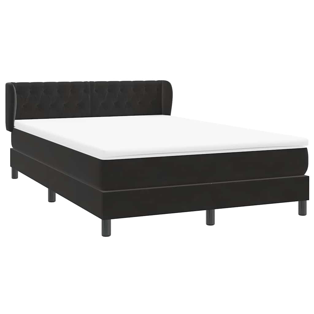 Boxspring met matras fluweel zwart 160x210 cm