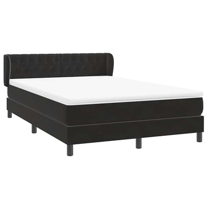 Boxspring met matras fluweel zwart 160x210 cm
