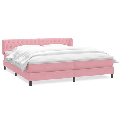 Boxspring met matrassen fluweel roze 180x210 cm