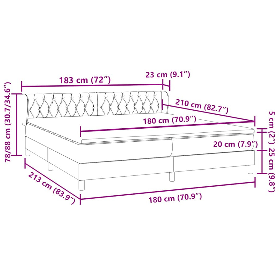 Boxspring met matrassen fluweel roze 180x210 cm