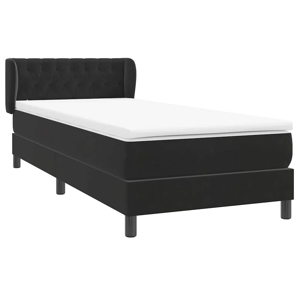 Boxspring met matras fluweel zwart 80x220 cm