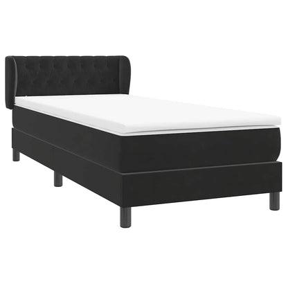 Boxspring met matras fluweel zwart 80x220 cm