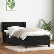 Boxspring met matras 80x220 cm zwart fluweel