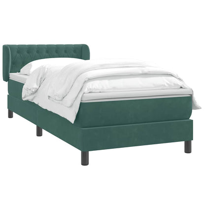 Boxspring met matras fluweel donkergroen 80x220 cm