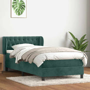Boxspring met matras 80x220 cm donkergroen fluweel