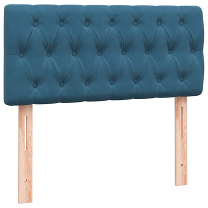 Boxspring met matras fluweel donkerblauw 80x220 cm