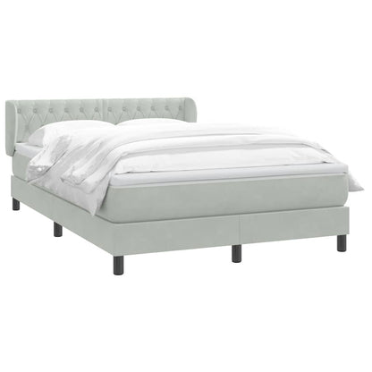 Boxspring met matras fluweel lichtgrijs 160x220 cm