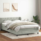 Boxspring met matras 160x220 cm lichtgrijs fluweel