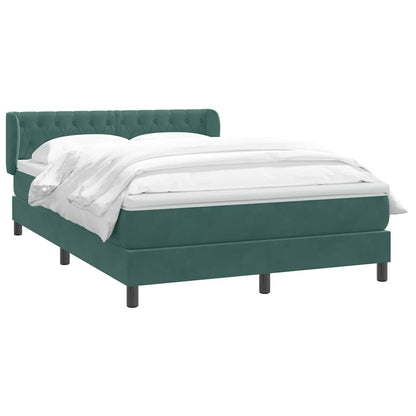 Boxspring met matras fluweel donkergroen 160x220 cm