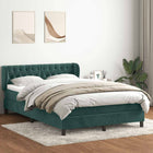 Boxspring met matras 160x220 cm donkergroen fluweel