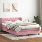 Boxspring met matras 160x220 cm roze fluweel