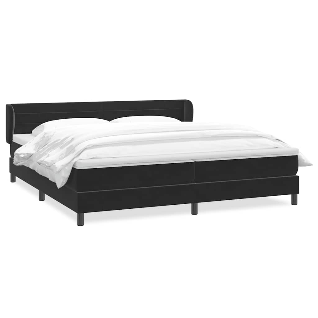 Boxspringbed met matrassen 180x220 cm fluweel zwart