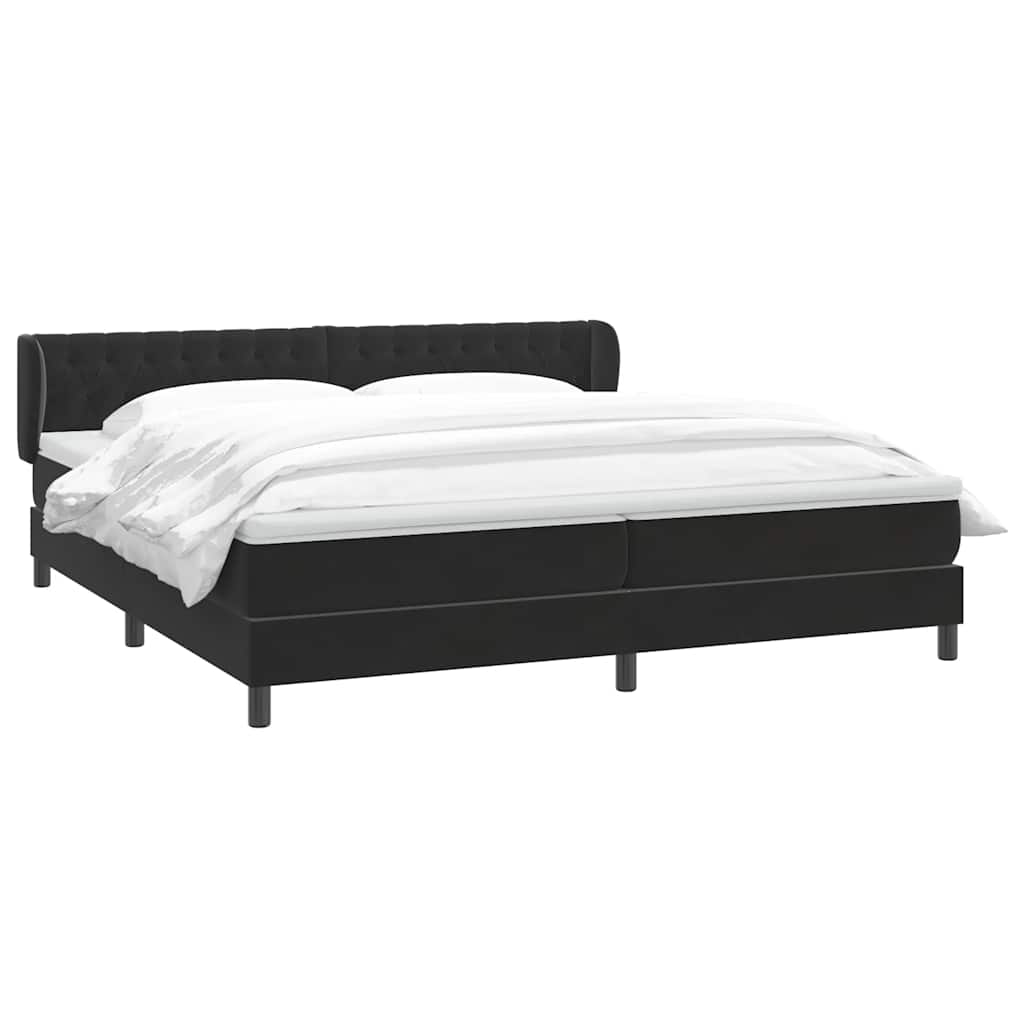 Boxspringbed met matrassen 180x220 cm fluweel zwart