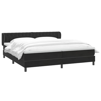 Boxspringbed met matrassen 180x220 cm fluweel zwart