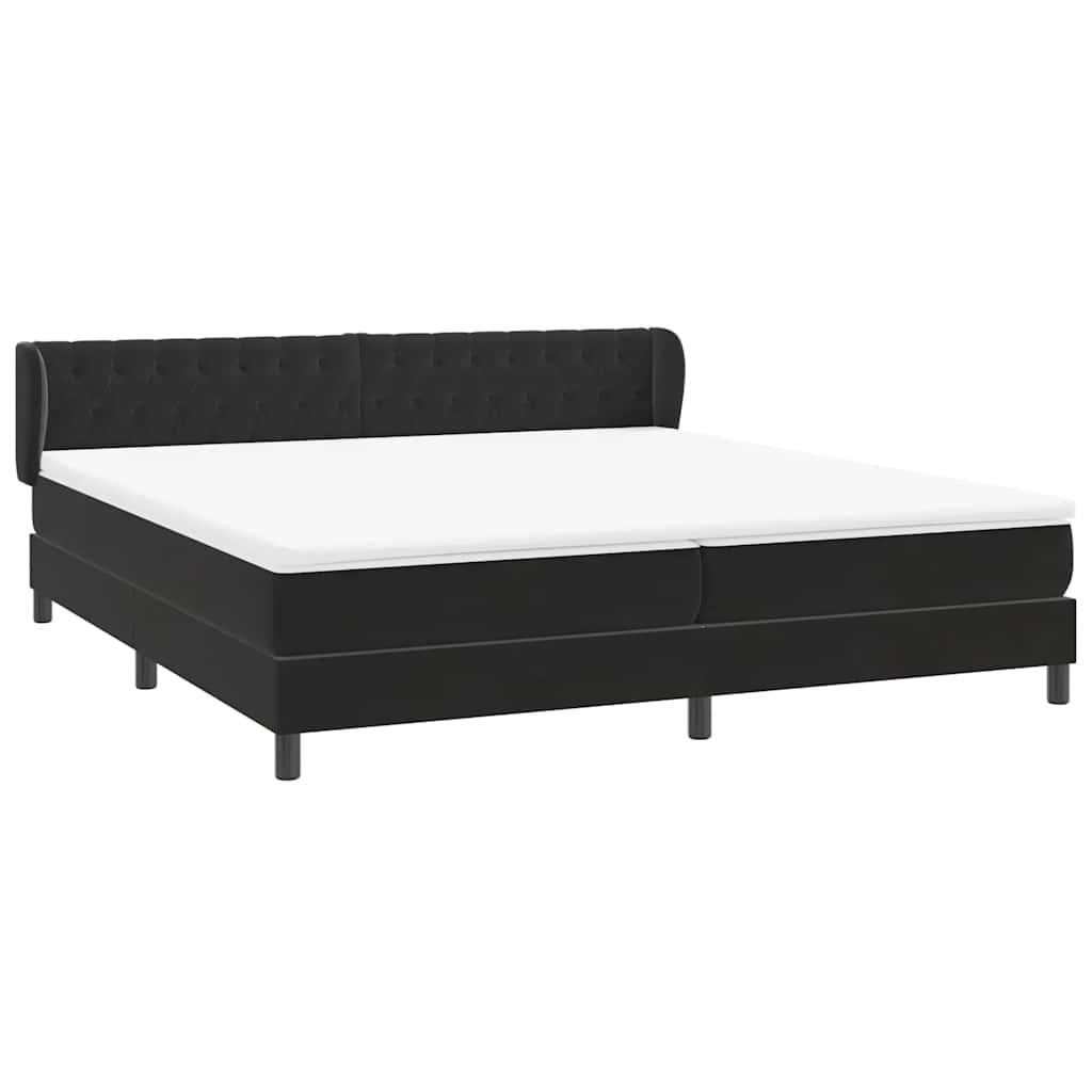 Boxspringbed met matrassen 180x220 cm fluweel zwart