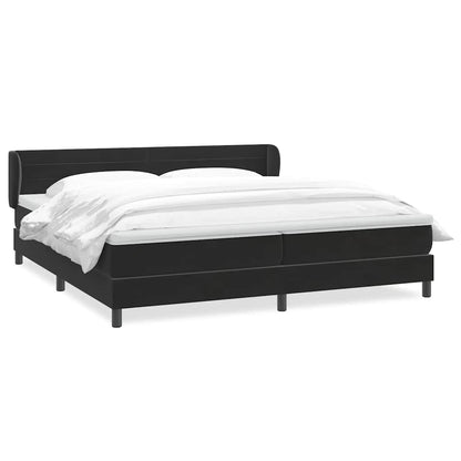 Boxspringbed met matrassen 200x220 cm fluweel zwart