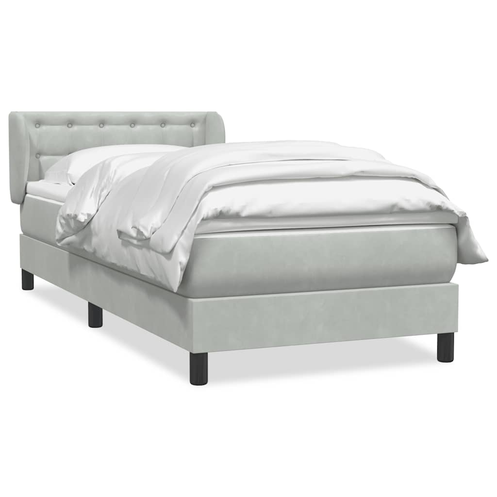 Boxspring met matras fluweel lichtgrijs 80x210 cm