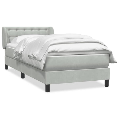 Boxspring met matras fluweel lichtgrijs 80x210 cm